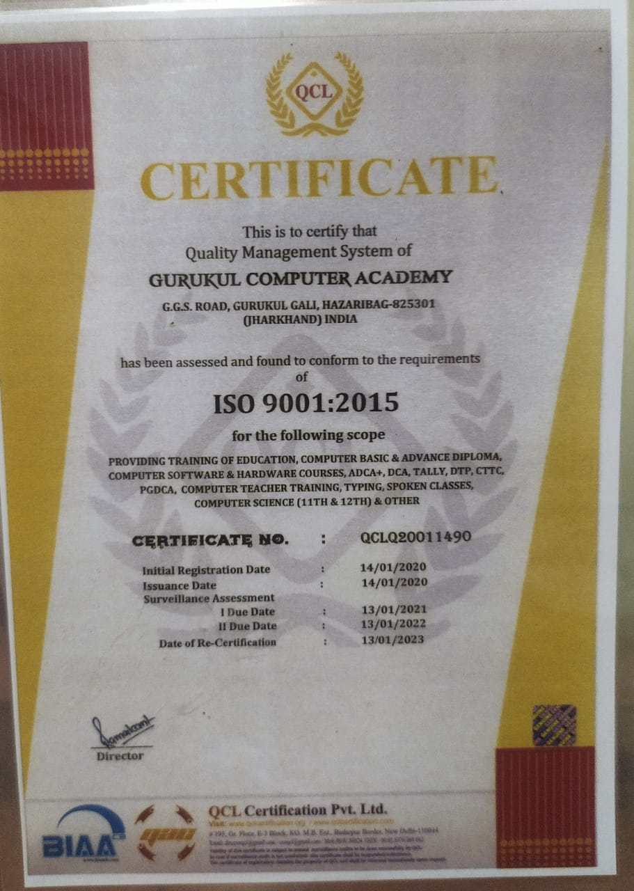 ISO CERTIFICATE